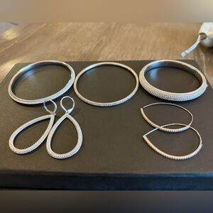 Nadri 5 Piece Bangle + Earrings Set